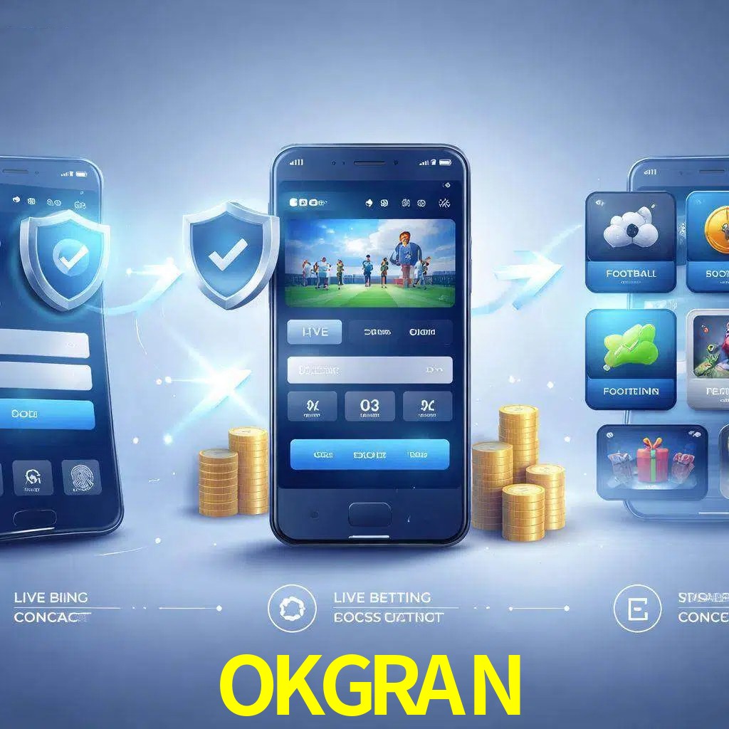 Pasos de acceso a la app OKGRAN en pantalla de teléfono móvil